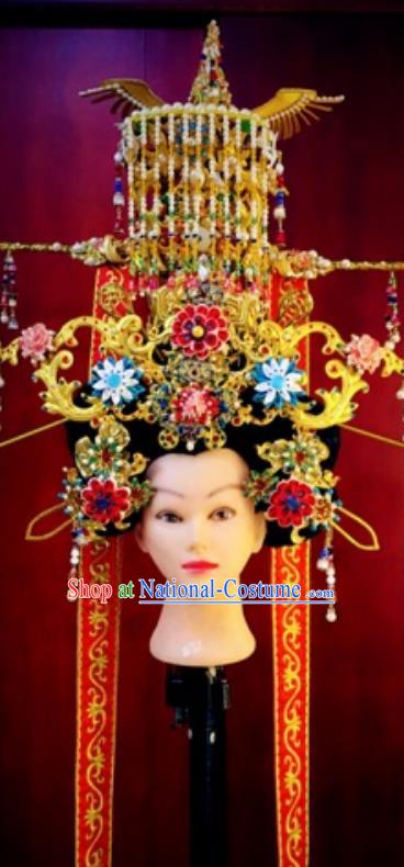 Chinese Traditional Stage Show Phoenix Coronet Hair Accessories Handmade Cosplay Queen Hat Headwear for Women