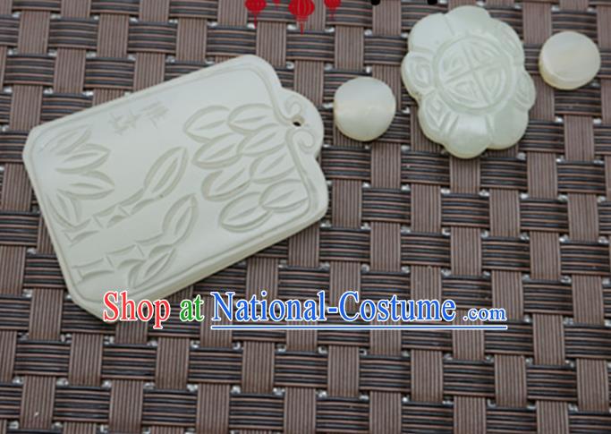 Handmade Chinese Jade Carving Bamboo Pendant Traditional Jade Craft Jewelry Accessories