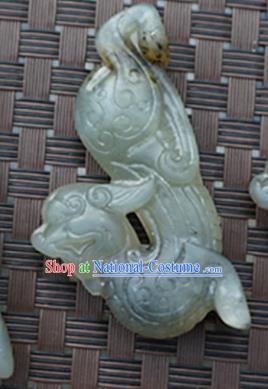 Handmade Chinese Ancient Jade Carving Pi Xiu Pendant Traditional Jade Craft Jewelry Accessories