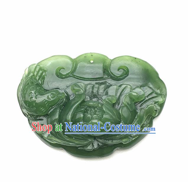 Chinese Handmade Jade Craft Carving Hetian Jade Jewelry Accessories Jade Pendant