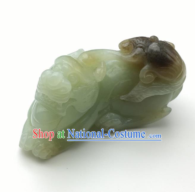 Chinese Handmade Jade Craft Carving Pi Xiu Hetian Jade Jewelry Accessories Jade Decoration