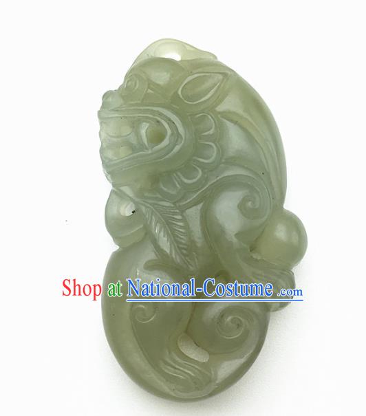 Chinese Handmade Jade Craft Carving Pi Xiu Jade Jewelry Accessories Jade Necklace Pendant