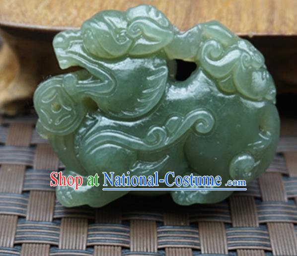 Chinese Handmade Jade Craft Carving Pi Xiu Jade Jewelry Accessories Jade Necklace Pendant