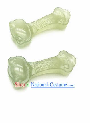 Chinese Handmade Jade Craft Carving Ru Yi Jade Accessories Jade Jewelry Decoration