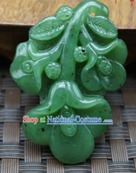 Chinese Handmade Jade Craft Carving Jewelry Accessories Green Jade Necklace Pendant