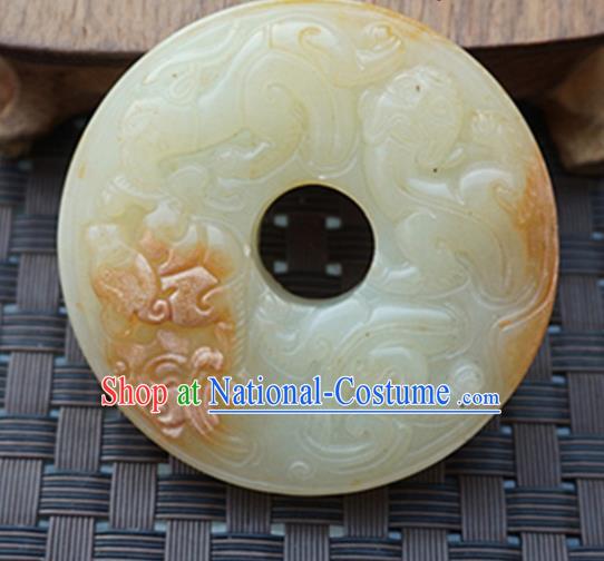 Chinese Handmade Jewelry Accessories Carving Pi Xiu Jade Pendant Ancient Traditional Jade Craft Decoration