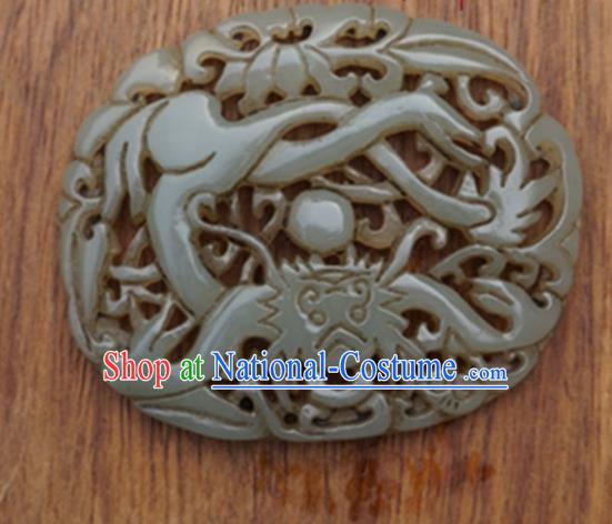 Chinese Handmade Jewelry Accessories Carving Jade Pendant Ancient Traditional Jade Craft Decoration