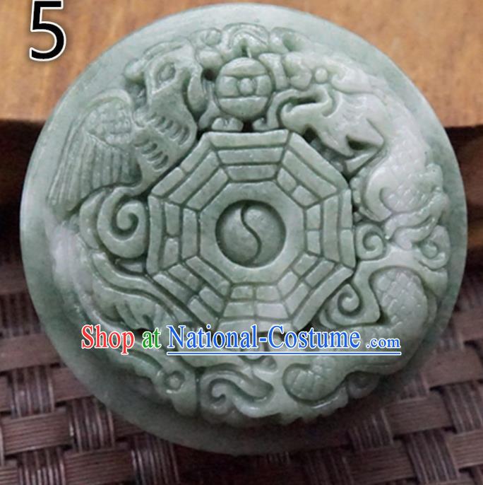 Chinese Handmade Jewelry Accessories Carving Tai Chi Jade Pendant Ancient Traditional Jade Craft Decoration