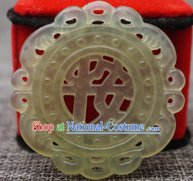 Chinese Handmade Jewelry Accessories Carving Hazelin Jade Pendant Ancient Traditional Jade Craft Decoration