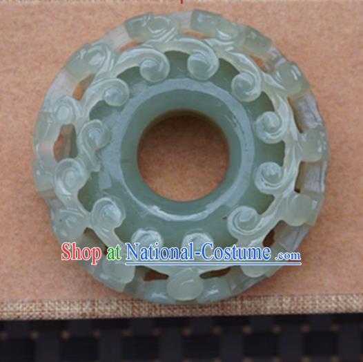 Chinese Handmade Jewelry Accessories Carving Ring Jade Pendant Ancient Traditional Jade Craft Decoration