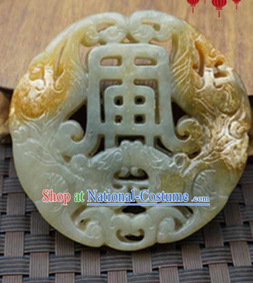 Chinese Handmade Jewelry Accessories Carving Tigers Jade Pendant Ancient Traditional Jade Craft Decoration