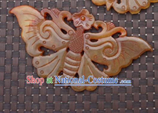 Chinese Handmade Carving Butterfly Jade Pendant Jewelry Accessories Ancient Traditional Jade Craft Decoration