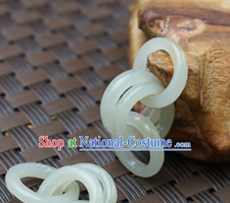 Chinese Handmade Carving Rings Jade Pendant Jewelry Accessories Ancient Traditional Jade Craft Decoration