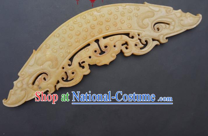 Chinese Handmade Carving Bridge Shape Jade Pendant Jewelry Accessories Ancient Traditional Jade Craft Decoration