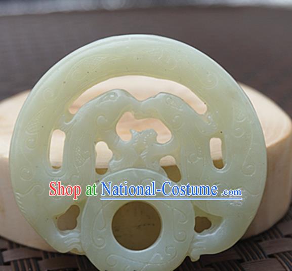 Chinese Handmade Jade Carving Pendant Jewelry Accessories Ancient Traditional Jade Craft Decoration