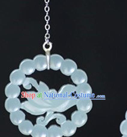 Chinese Handmade Jade Carving Orchid Pendant Jewelry Accessories Ancient Traditional Jade Craft Decoration