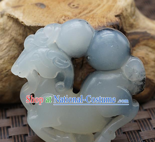 Handmade Chinese Ancient Jade Carving Cucurbit Pendant Traditional Jade Craft Jewelry Decoration Accessories