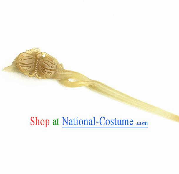 Chinese Handmade Jade Carving Butterfly Hair Clip Ancient Jade Hairpins Hair Accessories for Women for Men