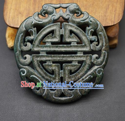 Chinese Ancient Wedding Carving Phoenix Jade Pendant Traditional Handmade Jade Craft Jewelry Decoration Accessories