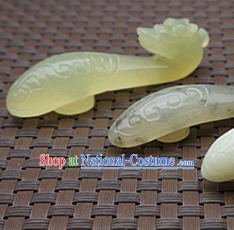 Chinese Handmade Jade Craft Carving Waist Accessories Jade Hook Pendant Jewelry Decoration