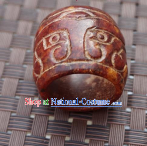 Chinese Handmade Ancient Jade Carving Ring Traditional Jade Thimble Jewelry Accessories for Women for Men