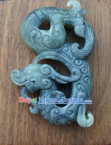 Chinese Ancient Jewelry Accessories Carving Pi Xiu Jade Pendant Traditional Handmade Jade Craft Decoration