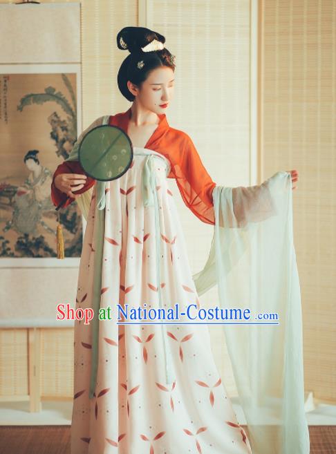 Chinese Ancient Drama Tang Dynasty Court Lady Hanfu Dress Traditional Historical Costume for Women