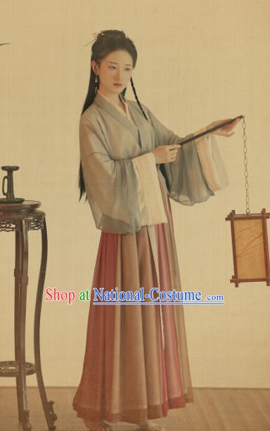 Chinese Ancient Jin Dynasty Swordswoman Hanfu Dress Traditional Drama Court Lady Historical Costume for Women