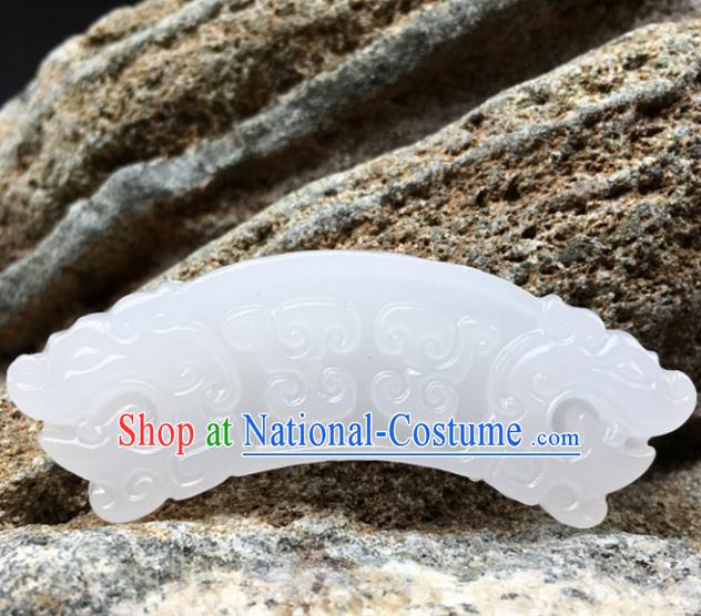 Handmade Chinese Carving Dragon Head Jade Pendant Jewelry Accessories Ancient Traditional Jade Craft Decoration