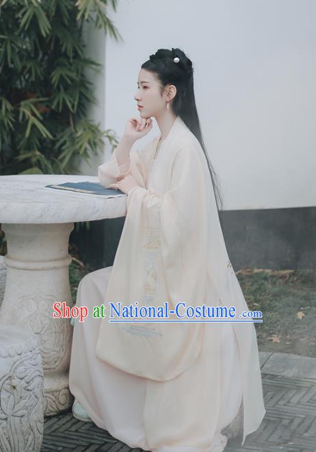 Chinese Ancient Song Dynasty Embroidered Hanfu Dress Traditional Drama Nobility Lady Historical Costume for Women