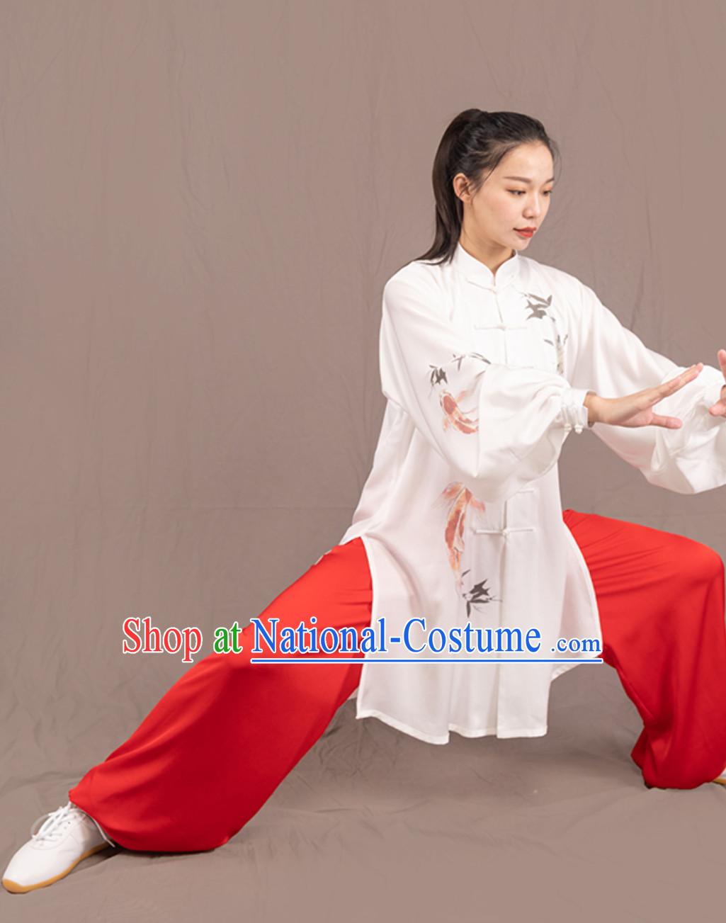 Top Chinese Traditional Competition Championship Professional Tai Chi Uniforms Taiji Kung Fu Wing Chun Kungfu Tai Ji Sword Master Clothing Suits Clothes for Women