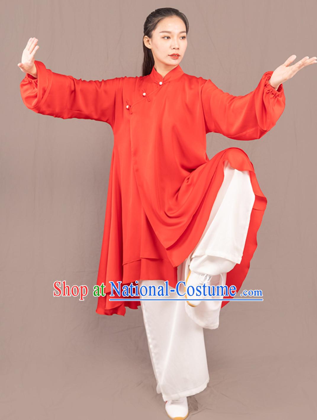 Top Chinese Traditional Competition Championship Professional Tai Chi Uniforms Taiji Kung Fu Wing Chun Kungfu Tai Ji Sword Gong Fu Master Clothing Suits Clothes Complete Set