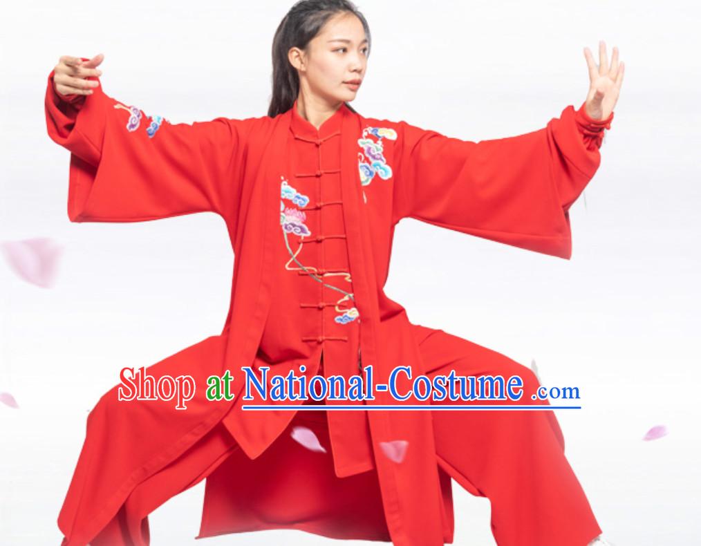 Good Meaning Auspicious Cloud Chinese Traditional Competition Championship Professional Tai Chi Uniforms Taiji Kung Fu Wing Chun Kungfu Tai Ji Sword Master Clothing Suits Clothing Complete Set