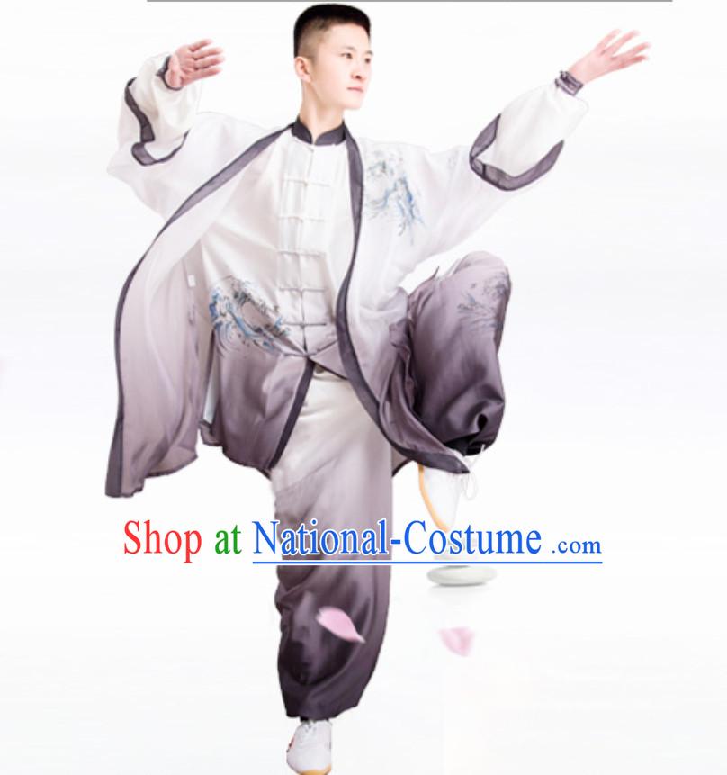 Eagle Good Meaning Top Chinese Classical Competition Championship Professional Tai Chi Uniforms Clothing and Mantle Complete Set for Men