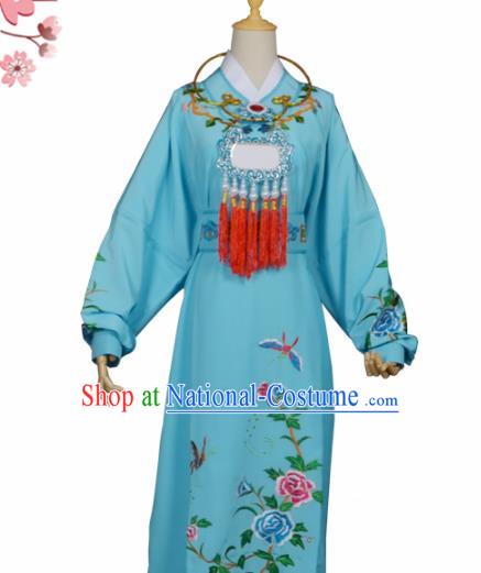 Handmade Chinese Beijing Opera Niche Costume Peking Opera Scholar Jia Baoyu Blue Clothing for Men