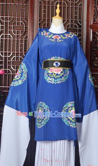 Handmade Chinese Beijing Opera Old Women Royalblue Costume Peking Opera Actress Embroidered Dress for Women