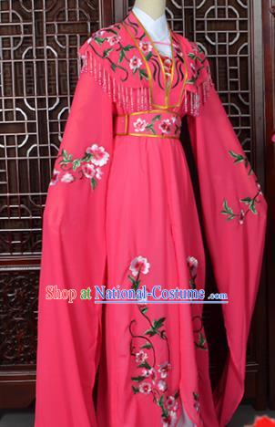 Handmade Chinese Beijing Opera Princess Costume Peking Opera Actress Embroidered Rosy Dress for Women