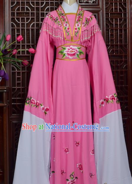 Handmade Chinese Beijing Opera Actress Embroidered Pink Dress Peking Opera Princess Costume for Women