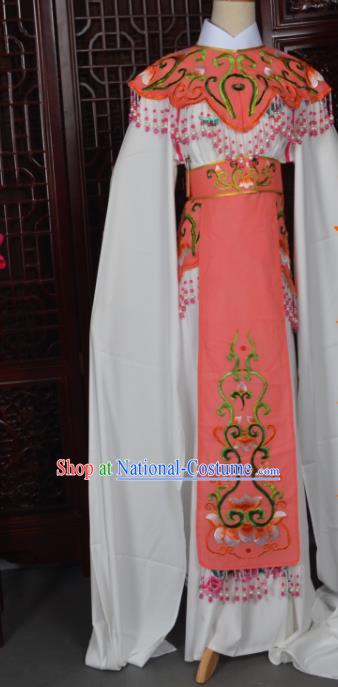 Handmade Chinese Beijing Opera Princess Orange Embroidered Dress Traditional Peking Opera Diva Costume for Women