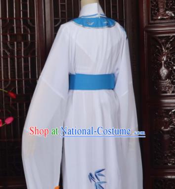 Handmade Chinese Beijing Opera Niche White Costume Traditional Peking Opera Clothing for Men