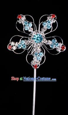 Chinese Handmade Beijing Opera Hair Accessories Traditional Ancient Princess Colorful Crystal Plum Blossom Hairpins for Women