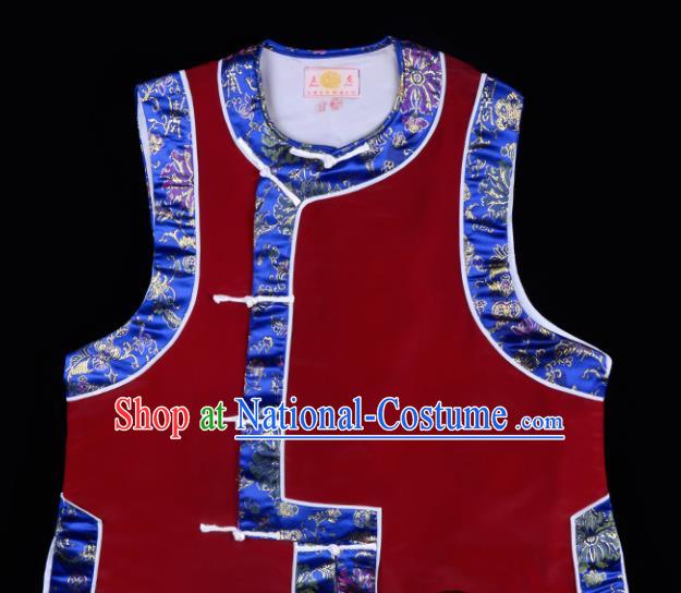 Handmade Chinese Beijing Opera Wine Red Vest Traditional Peking Opera Diva Costume for Women