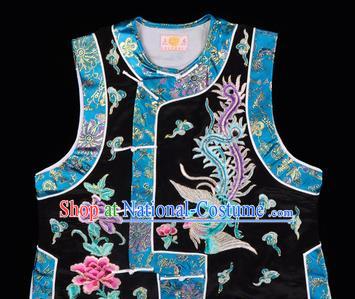 Handmade Chinese Beijing Opera Embroidered Black Vest Traditional Peking Opera Diva Costume for Women