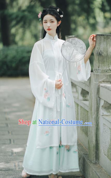 Ancient Chinese Ming Dynasty Nobility Lady Hanfu Dress Traditional Palace Embroidered Historical Costume for Women