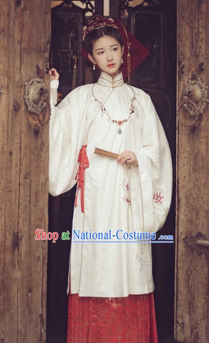 Ancient Chinese Ming Dynasty Court Lady Hanfu Dress Traditional Bride Embroidered Historical Costume for Women