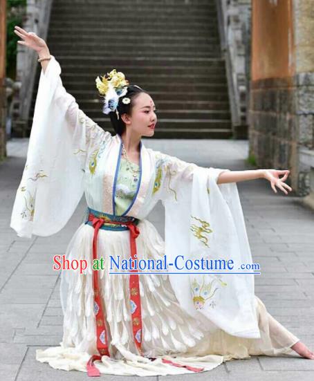 Traditional Chinese Tang Dynasty Court Dance Embroidered Hanfu Dress Ancient Drama Imperial Consort Historical Costume for Women