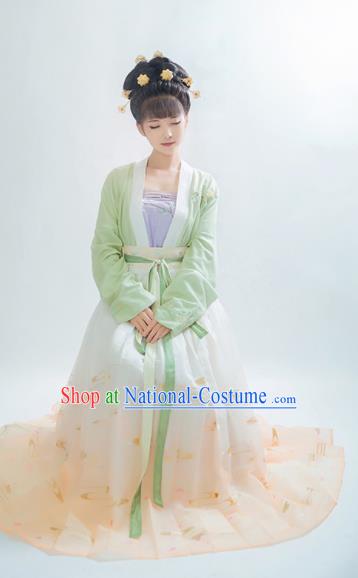 Traditional Chinese Song Dynasty Aristocratic Lady Embroidered Hanfu Dress Ancient Drama Historical Costume for Women