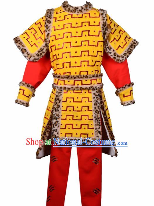 Handmade Chinese Beijing Opera Sun Wukong Costume Traditional Peking Opera Takefu Clothing for Men