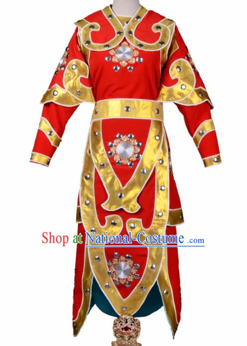 Handmade Chinese Beijing Opera Red Costume Traditional Peking Opera Takefu Clothing for Men