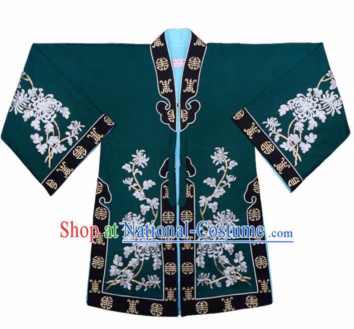 Handmade Chinese Beijing Opera Embroidered Atrovirens Blouse Traditional Peking Opera Diva Costume for Women